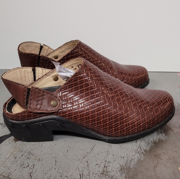 Ariat Women’s Size 6 Woven Brown Leather Slides Mules Strap Style 94024 - Picture 4 of 10